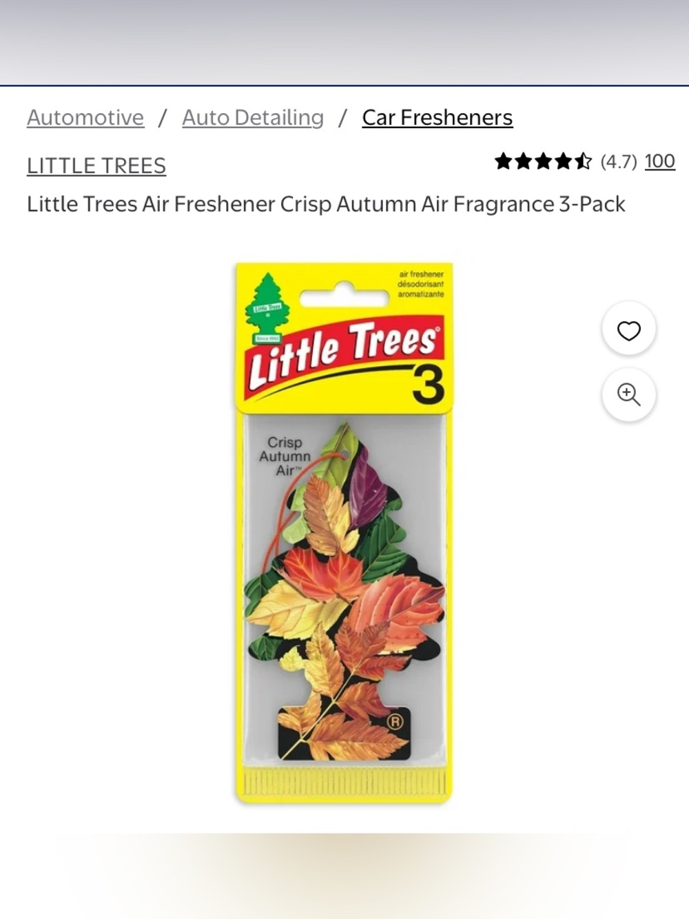 Little Trees Crisp Autumn Air 3-Pack Leaf Air Fresheners - Multicolor